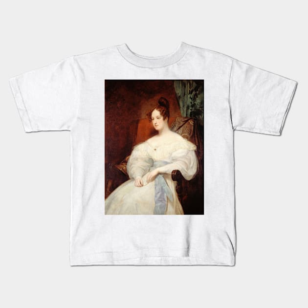 Portrait Presume de la Princesse Louise d'Orleans by Ary Scheffer Kids T-Shirt by Classic Art Stall